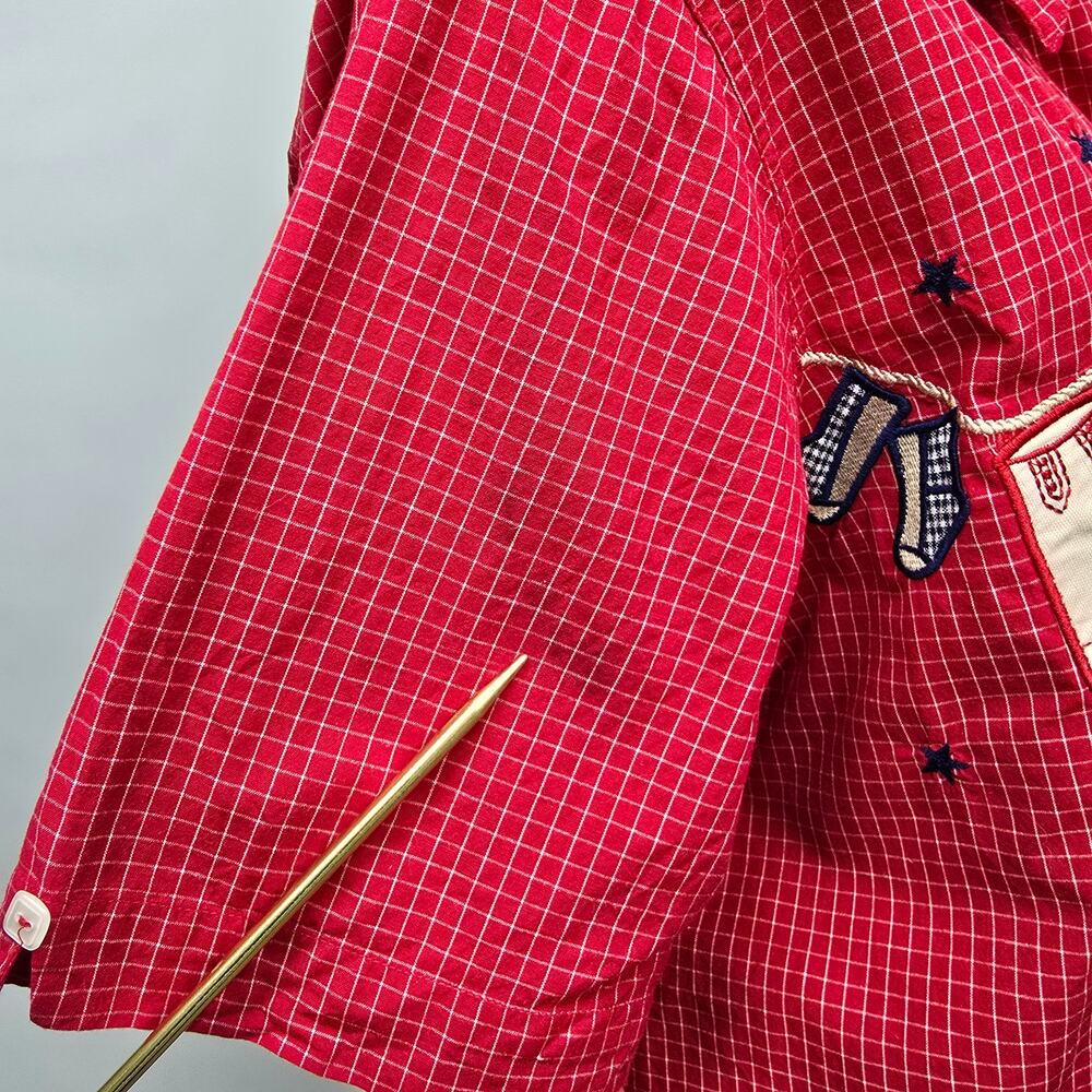 VINTAGE BOBBIE BROOKS Shirt Plus 18W 20W Button down Embroidered Clothesline - Picture 12 of 12